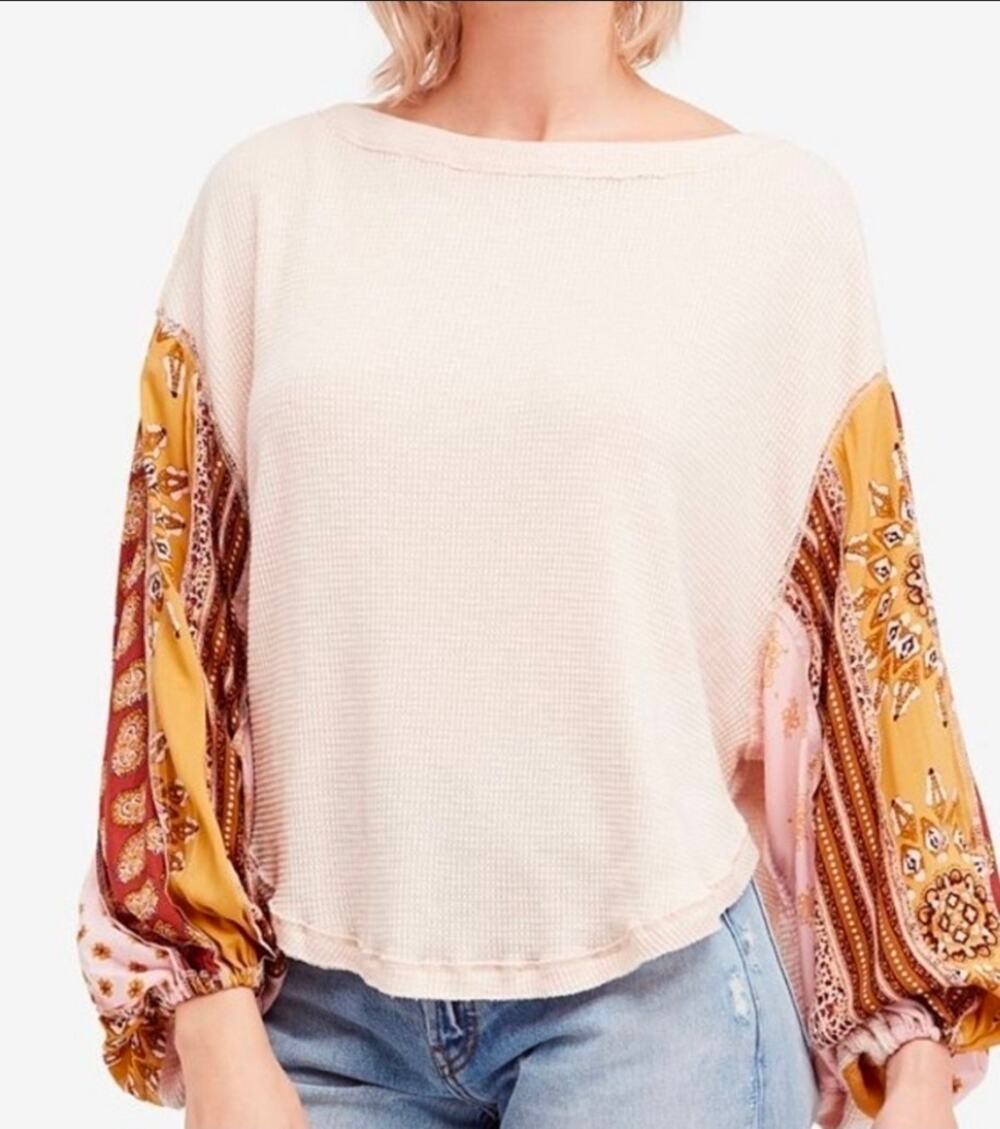 Free people blossom thermal top oversized XS